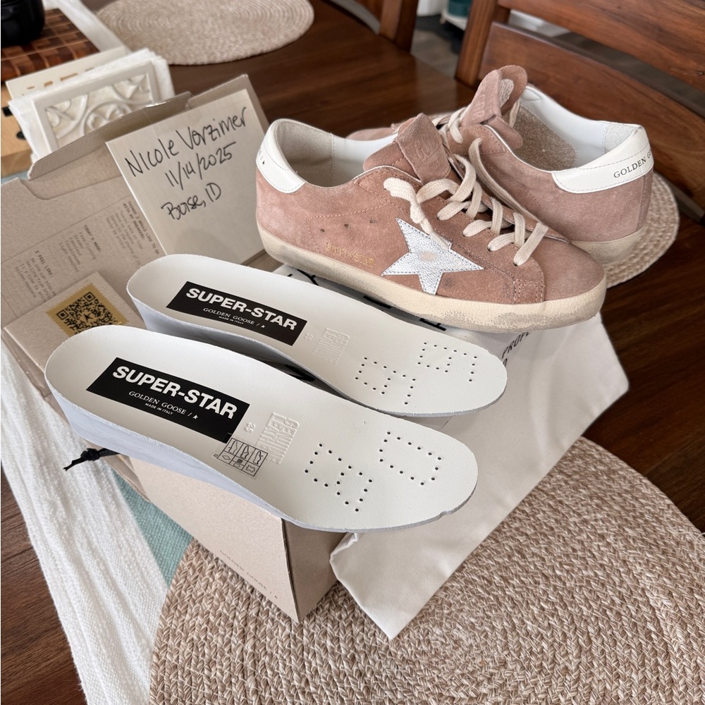 Golden Goose Blush Sneakers with Silver Star